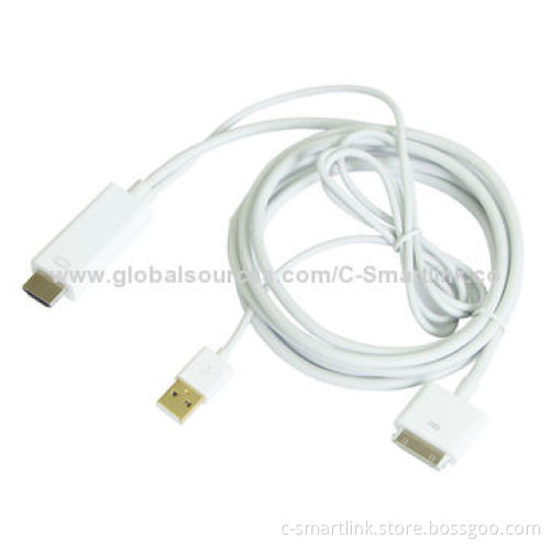 iPad to HDMI Male 1.8m + USB1m, 1.8m Male + USB Cable for iPhone 4 and 4S, iPad 2, iPad, Charging